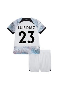 Fotbalové Dres Liverpool Luis Diaz #23 Dětské Venkovní Oblečení 2022-23 Krátký Rukáv (+ trenýrky)
